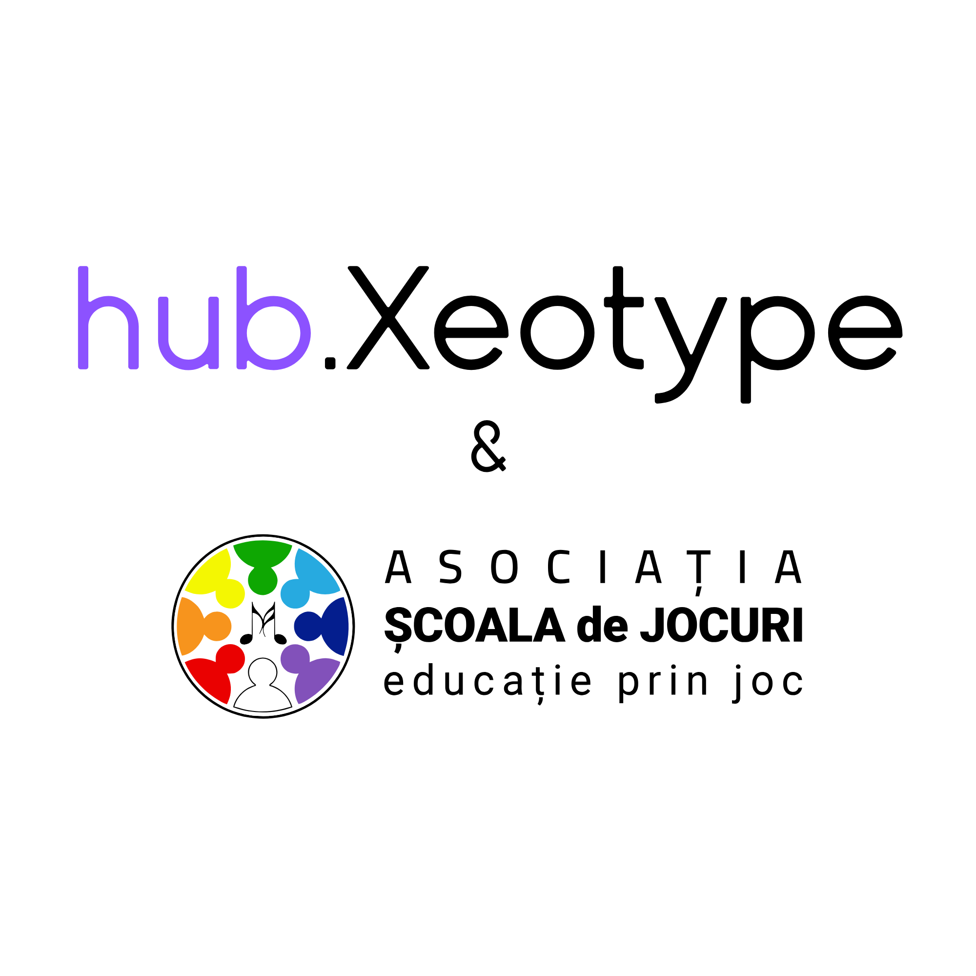 hub.Xeotype and Școala de Jocuri collaboration mark